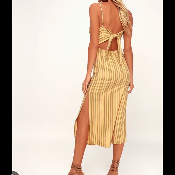 Amuse Society Yellow Midi Dress - Picture 2 of 6